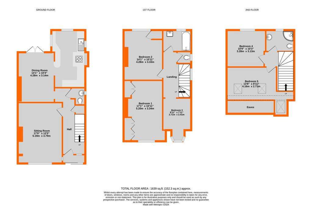 5 bedroom end of terrace house for sale - floorplan