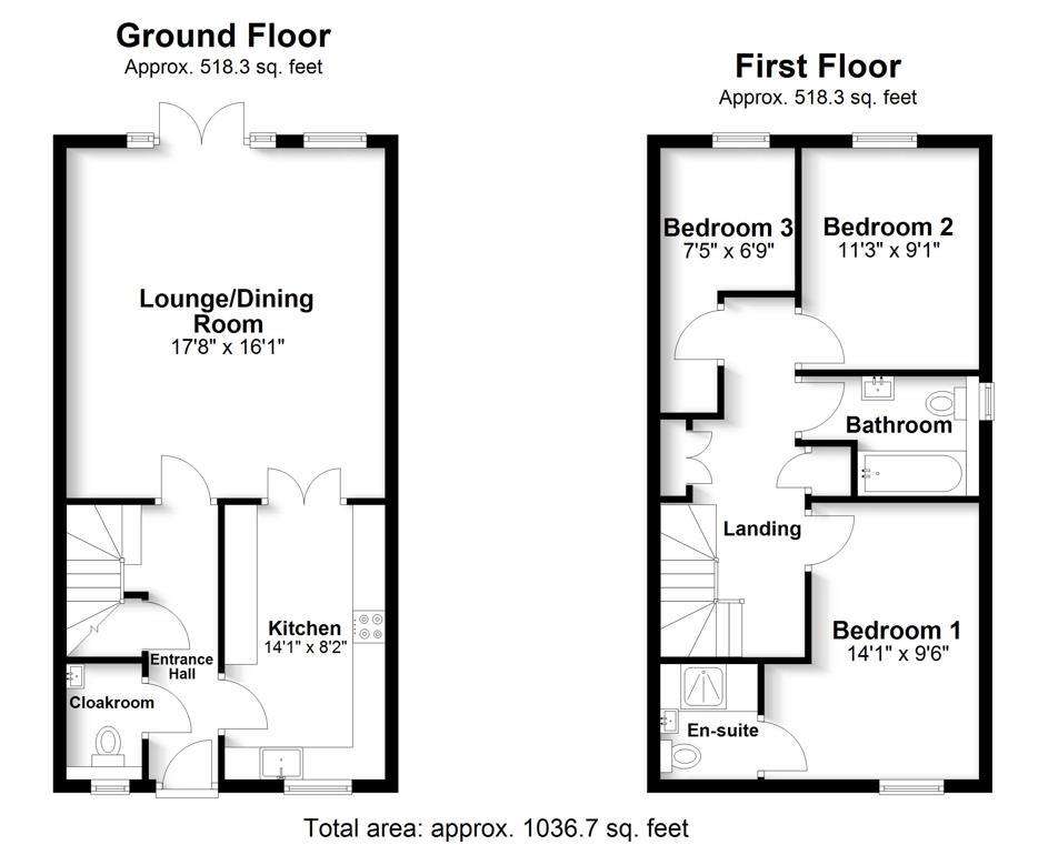 3 bedroom semi-detached house for sale - floorplan