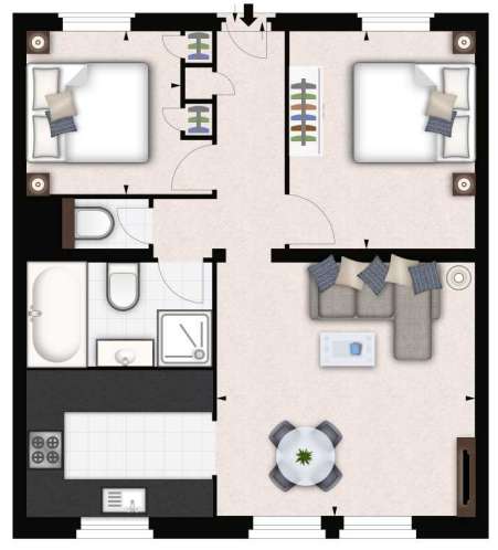 2 bedroom flat to rent - floorplan