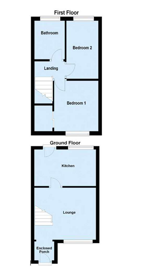 2 bedroom terraced house for sale - floorplan