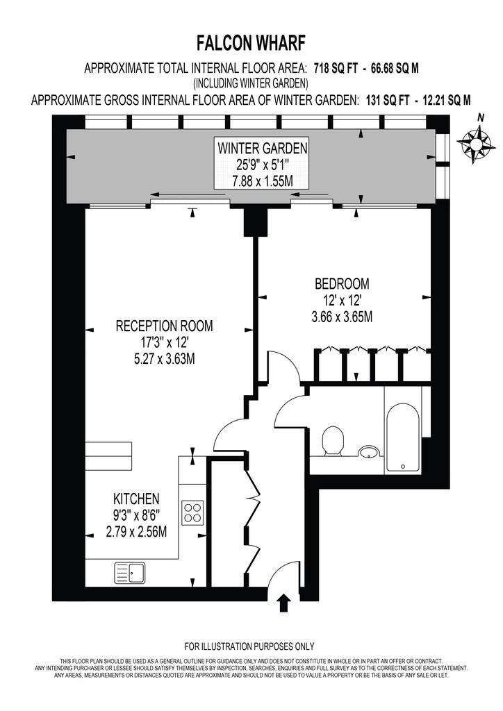 1 bedroom flat to rent - floorplan