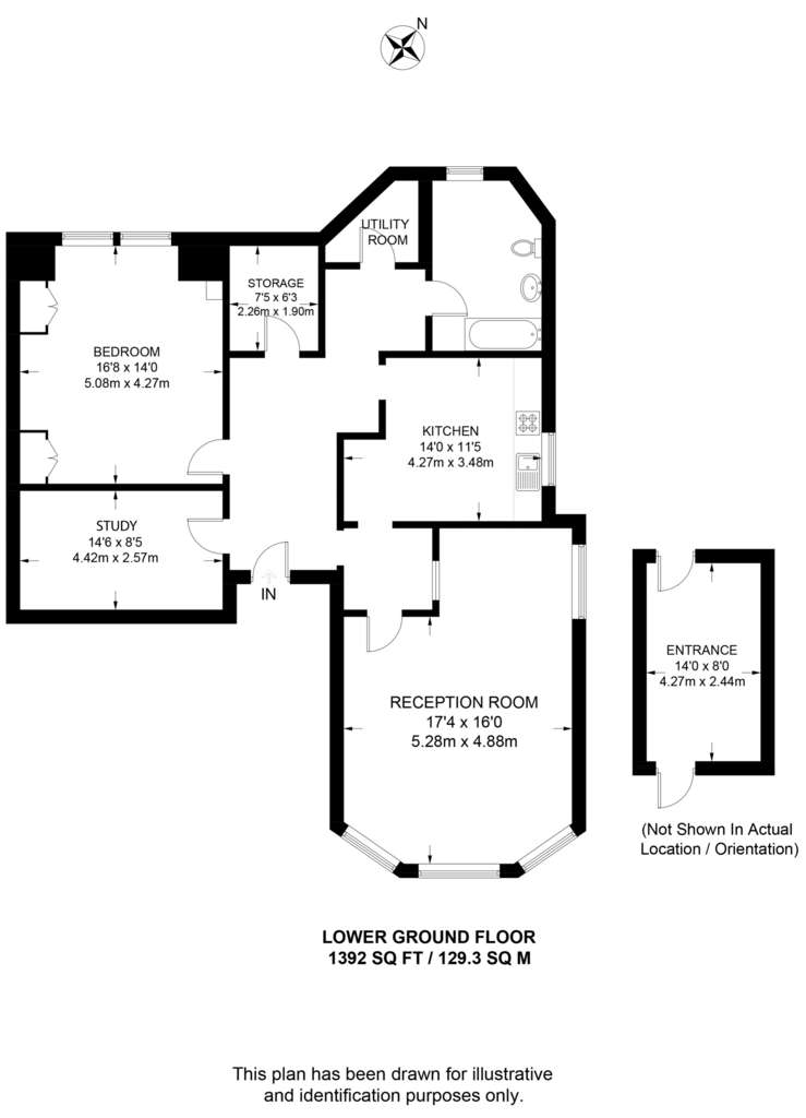 1 bedroom flat to rent - floorplan