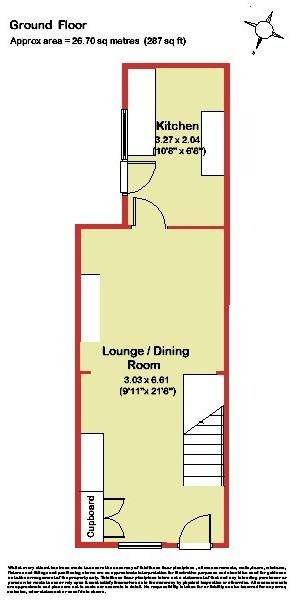 2 bedroom terraced house for sale - floorplan