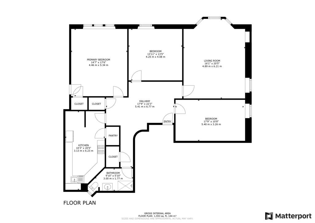 3 bedroom flat for sale - floorplan