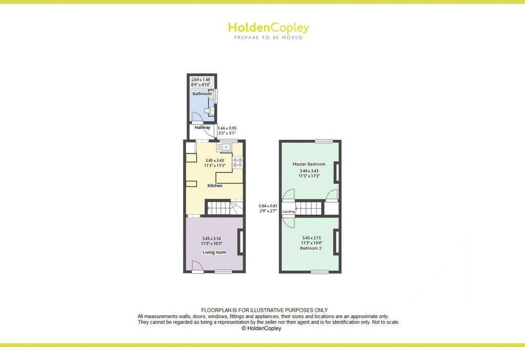 2 bedroom terraced house for sale - floorplan