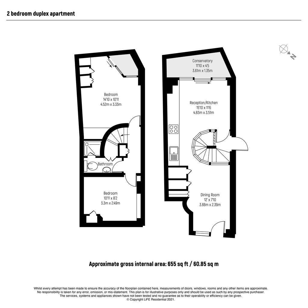 2 bedroom flat to rent - floorplan