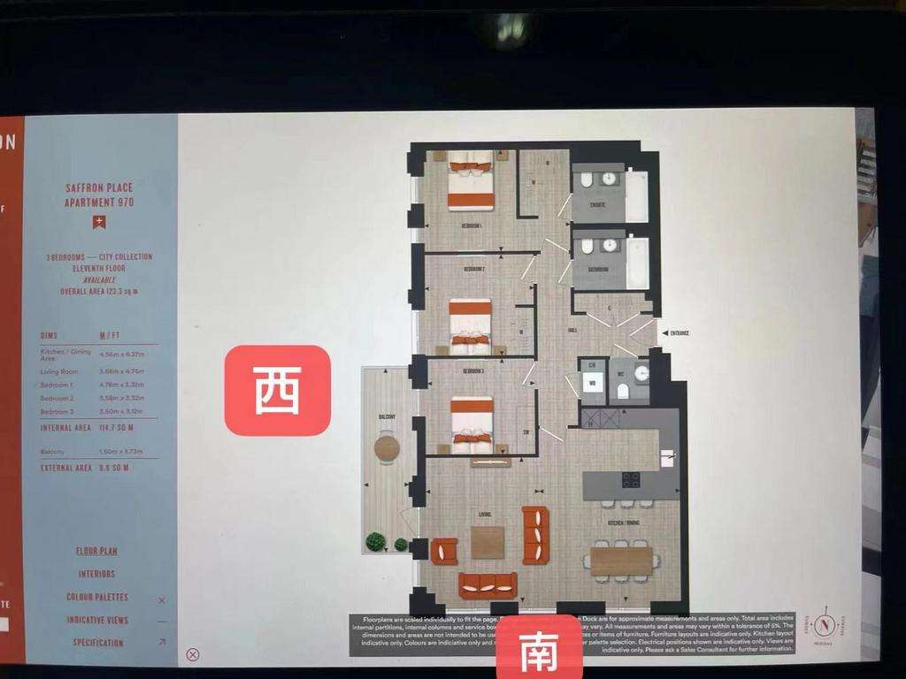 3 bedroom flat to rent - floorplan