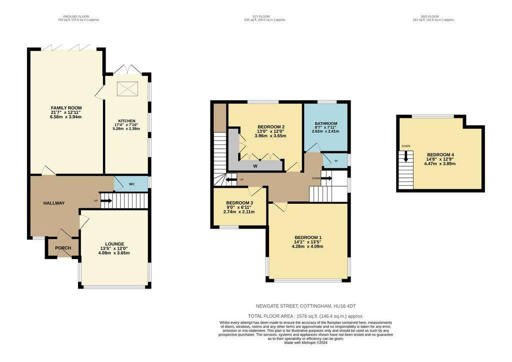 4 bedroom semi-detached house for sale - floorplan