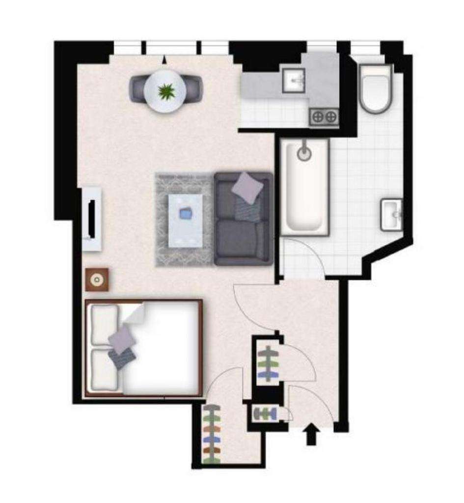 Studio flat to rent - floorplan