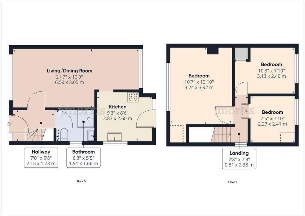 3 bedroom semi-detached house for sale - floorplan