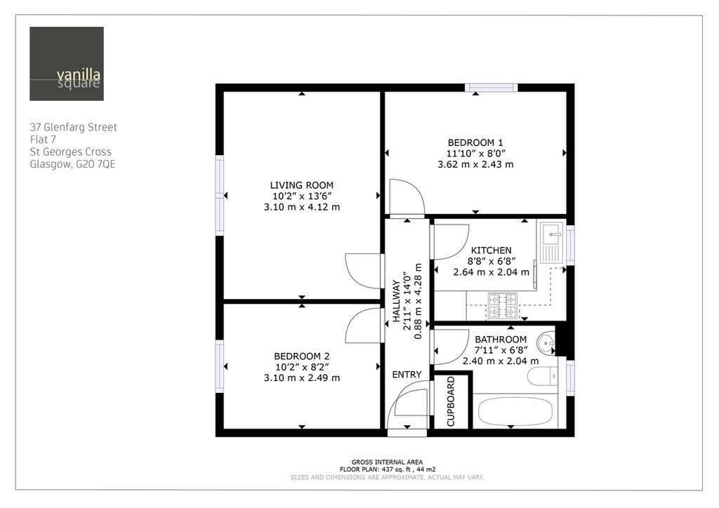 2 bedroom flat for sale - floorplan