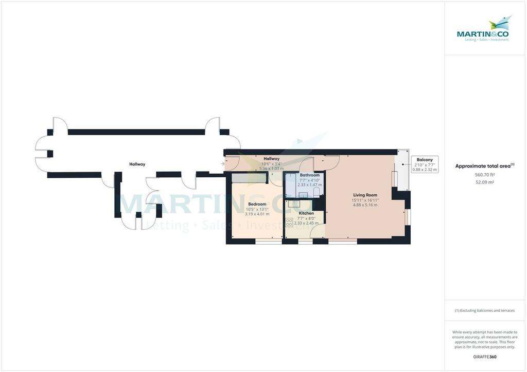 1 bedroom flat to rent - floorplan