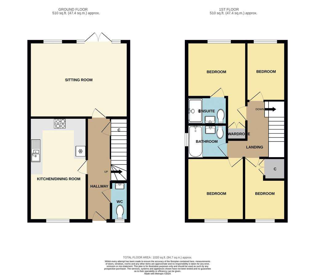 4 bedroom semi-detached house for sale - floorplan