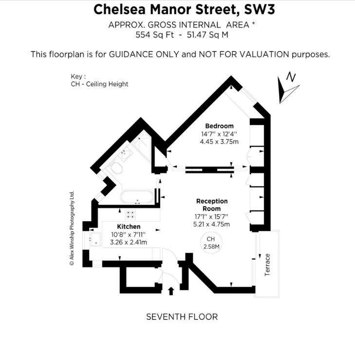 1 bedroom flat to rent - floorplan