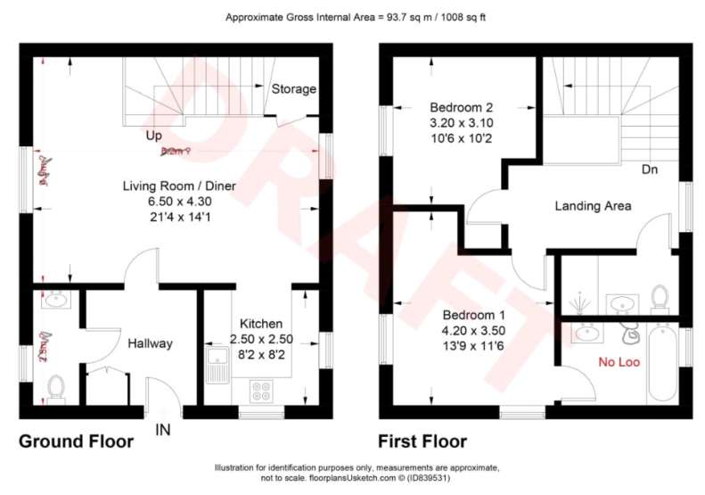 2 bedroom flat to rent - floorplan