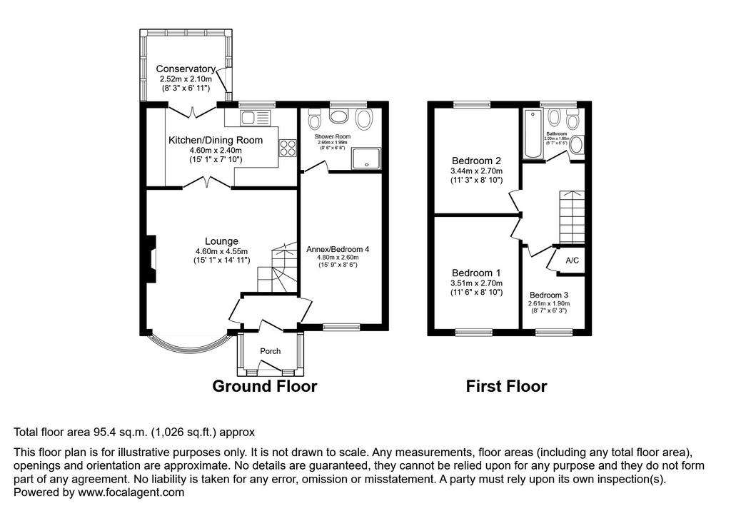 4 bedroom detached house to rent - floorplan