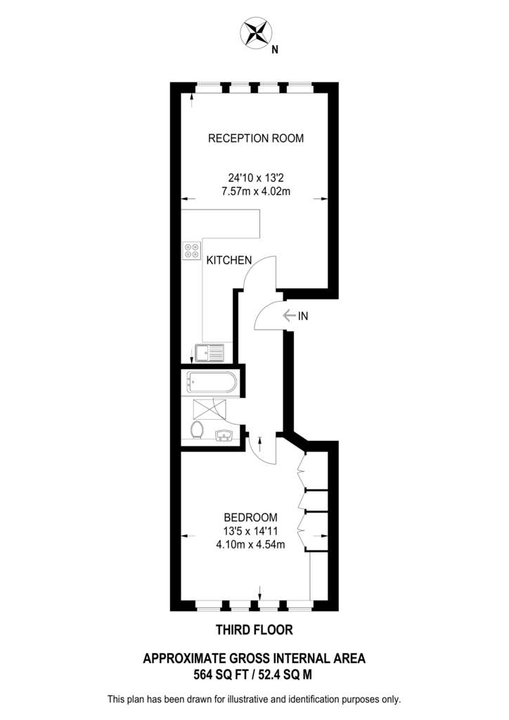 1 bedroom flat to rent - floorplan