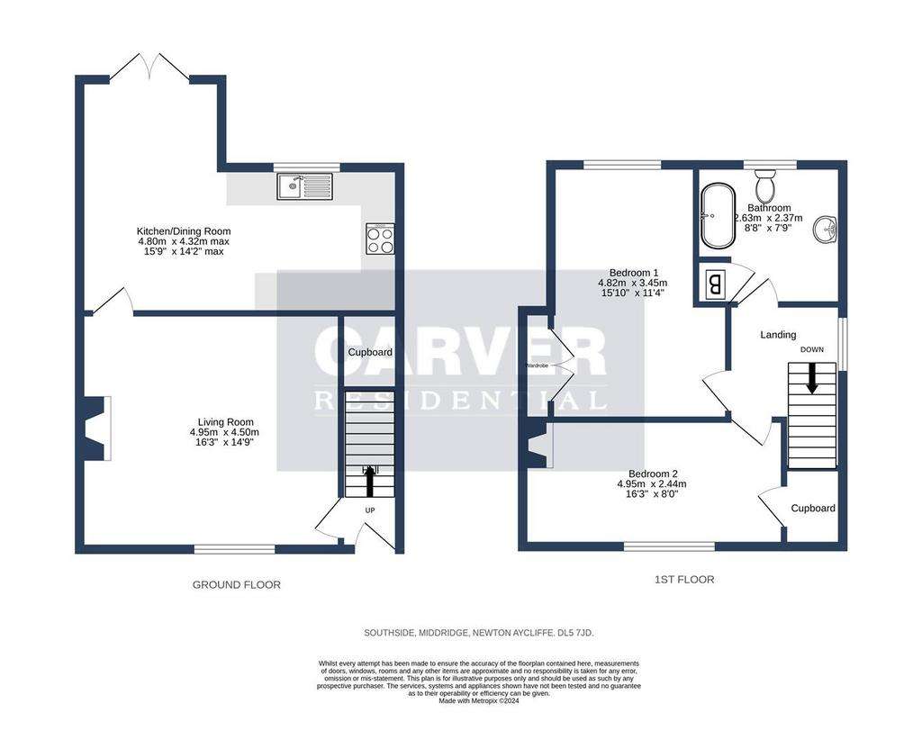 2 bedroom terraced house for sale - floorplan