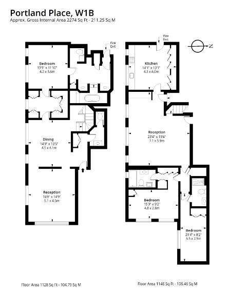 3 bedroom flat to rent - floorplan