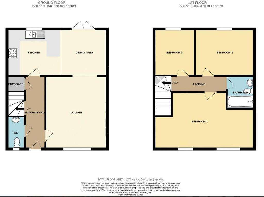 3 bedroom terraced house for sale - floorplan