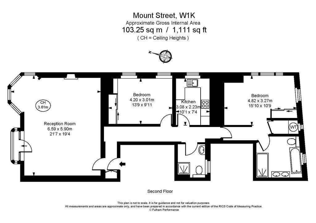 2 bedroom flat to rent - floorplan