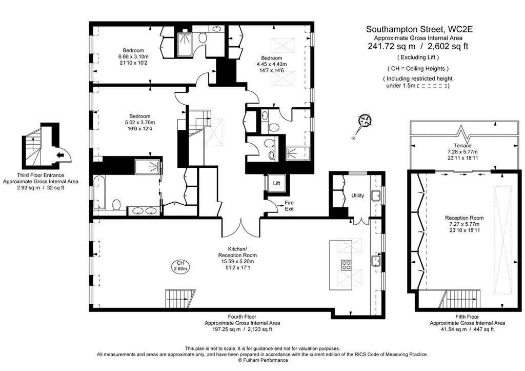 3 bedroom penthouse apartment to rent - floorplan