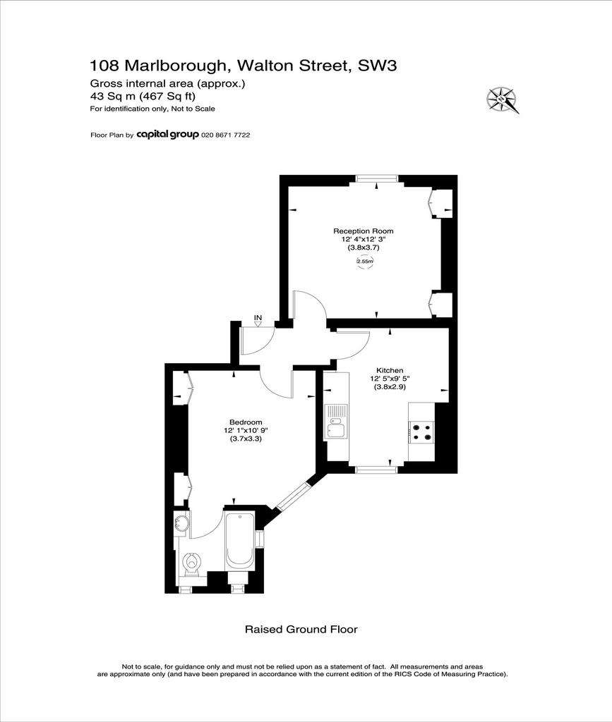 1 bedroom flat to rent - floorplan