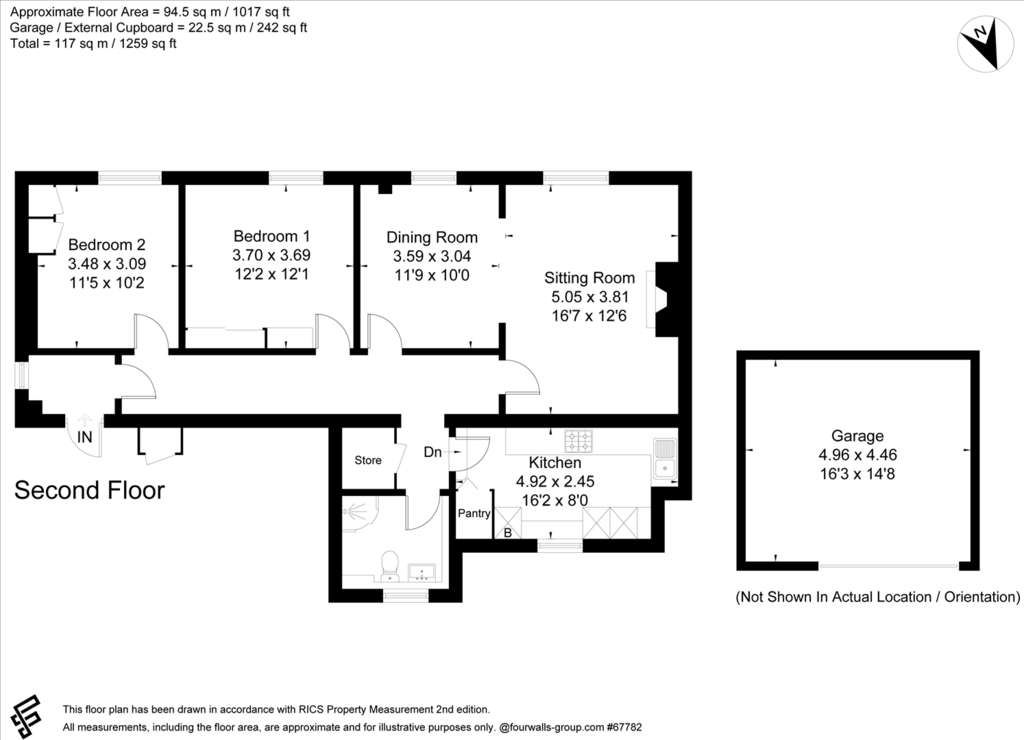 2 bedroom flat for sale - floorplan