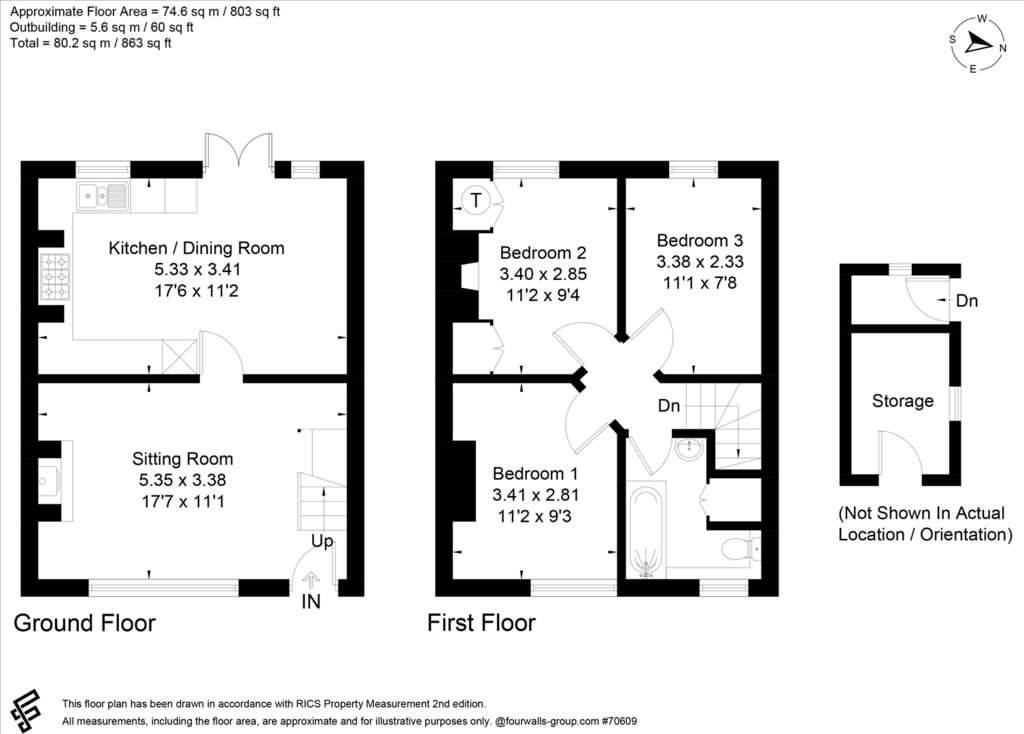 3 bedroom terraced house for sale - floorplan