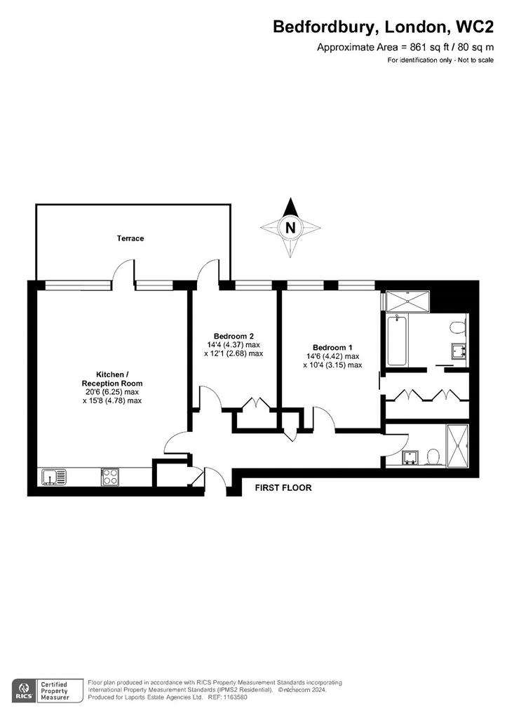 2 bedroom flat to rent - floorplan