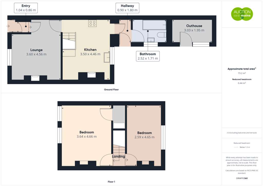 2 bedroom terraced house for sale - floorplan