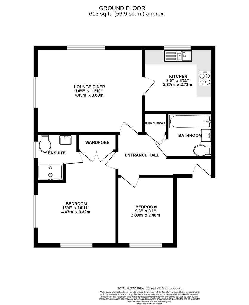 2 bedroom flat for sale - floorplan