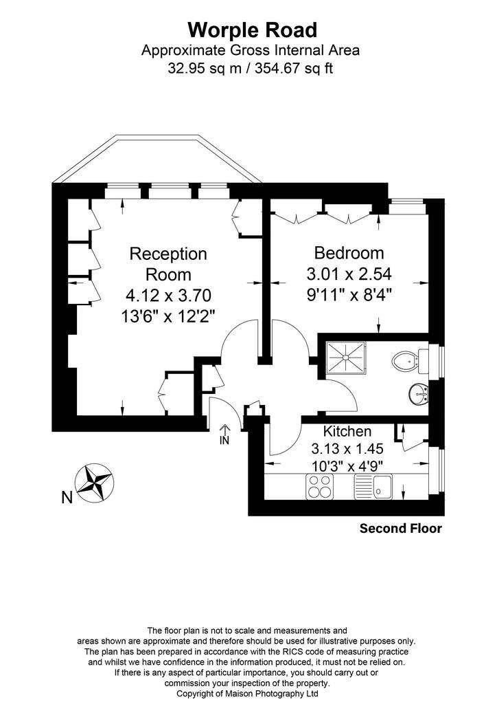 1 bedroom flat to rent - floorplan