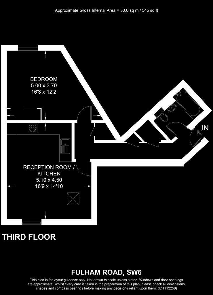 1 bedroom flat to rent - floorplan