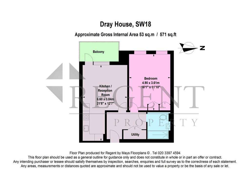 1 bedroom flat to rent - floorplan