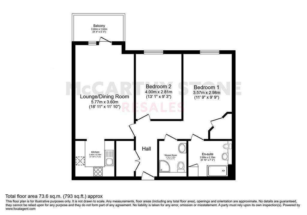 2 bedroom flat for sale - floorplan