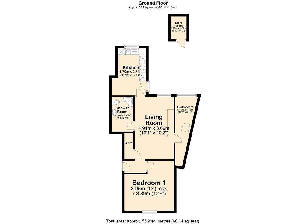 2 bedroom flat for sale - floorplan