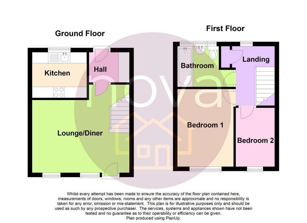 2 bedroom semi-detached house for sale - floorplan