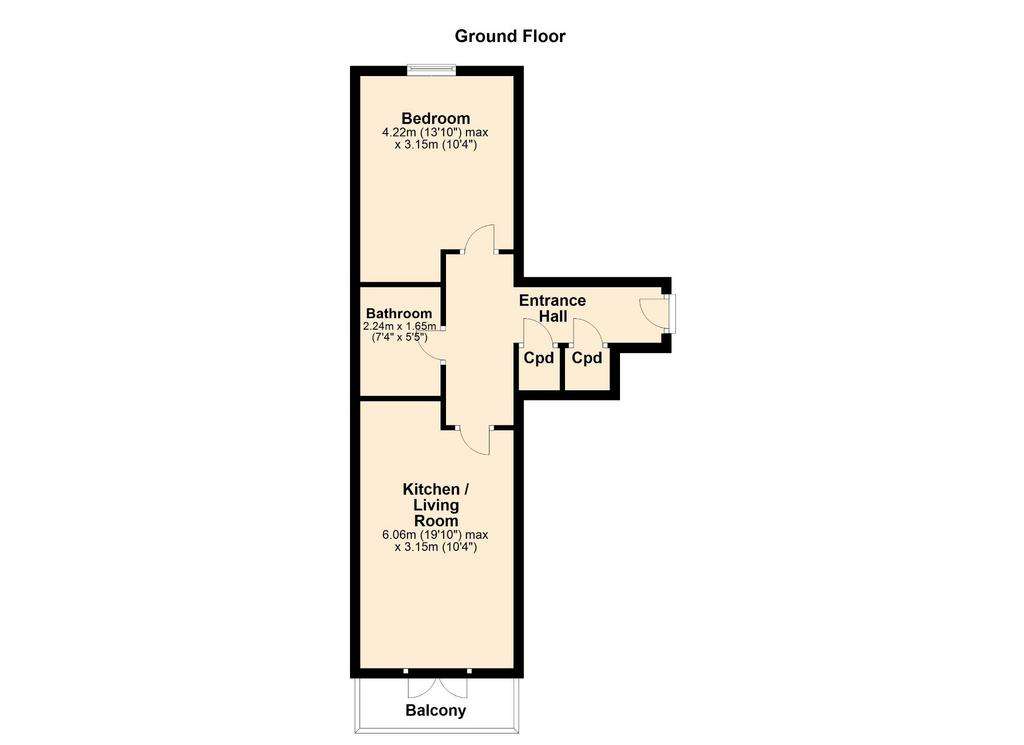 1 bedroom flat for sale - floorplan