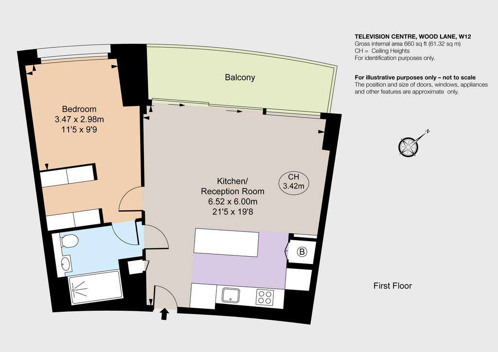 1 bedroom flat to rent - floorplan