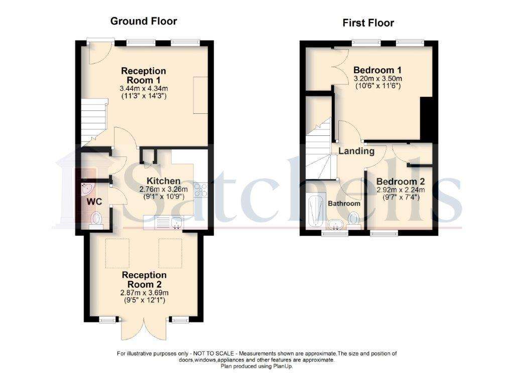 2 bedroom terraced house for sale - floorplan