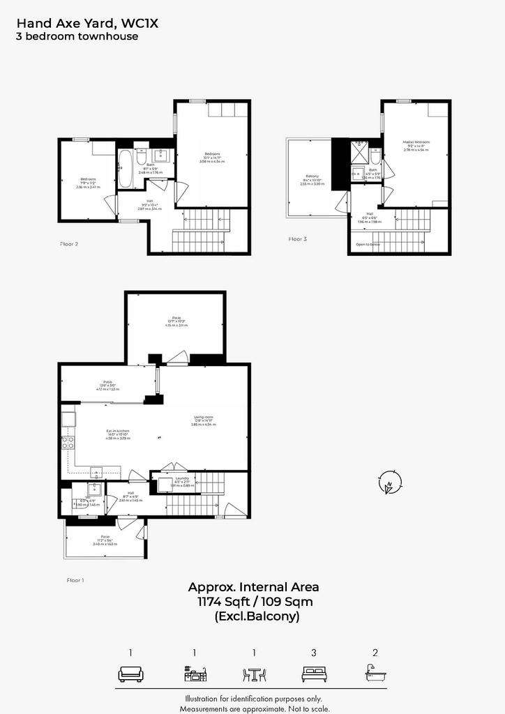 3 bedroom flat to rent - floorplan