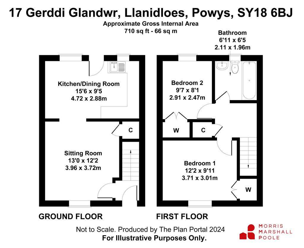 2 bedroom terraced house for sale - floorplan