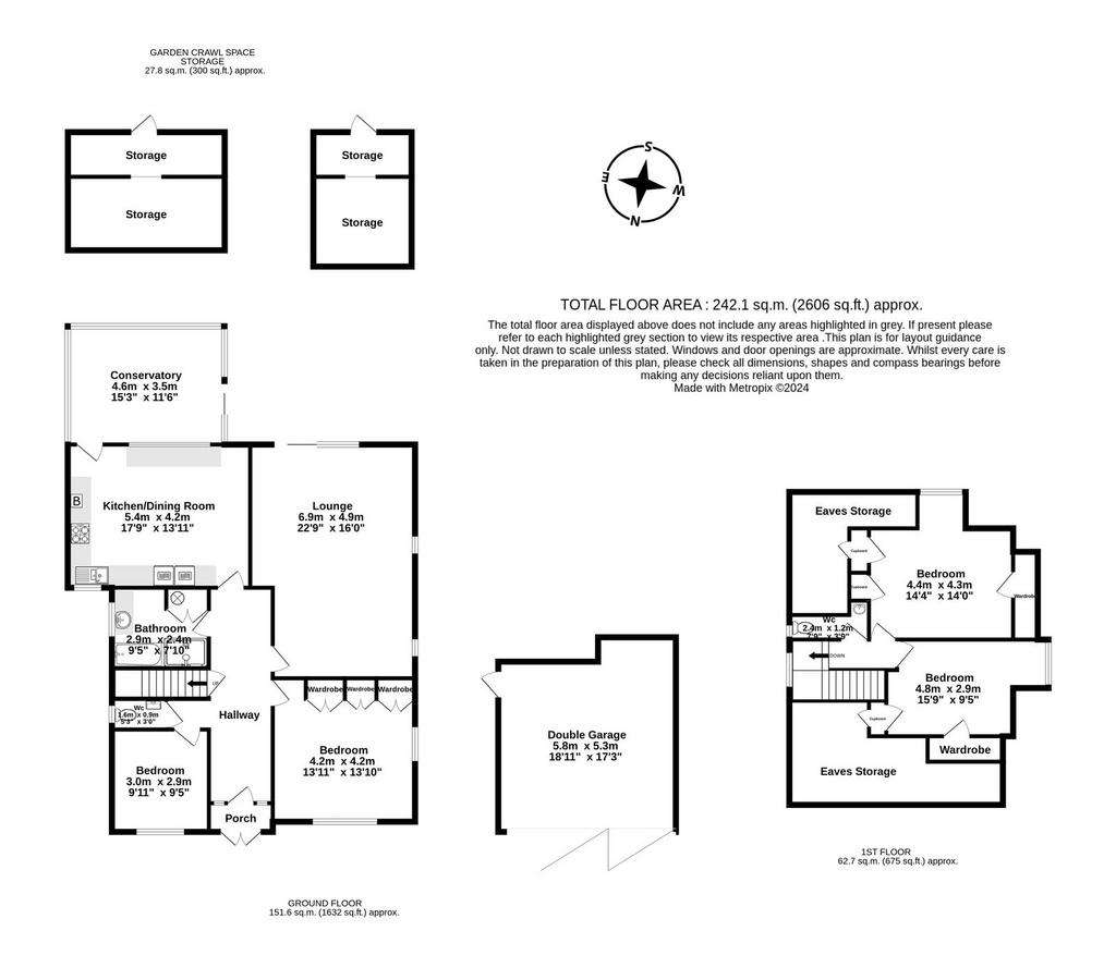 4 bedroom detached bungalow for sale - floorplan