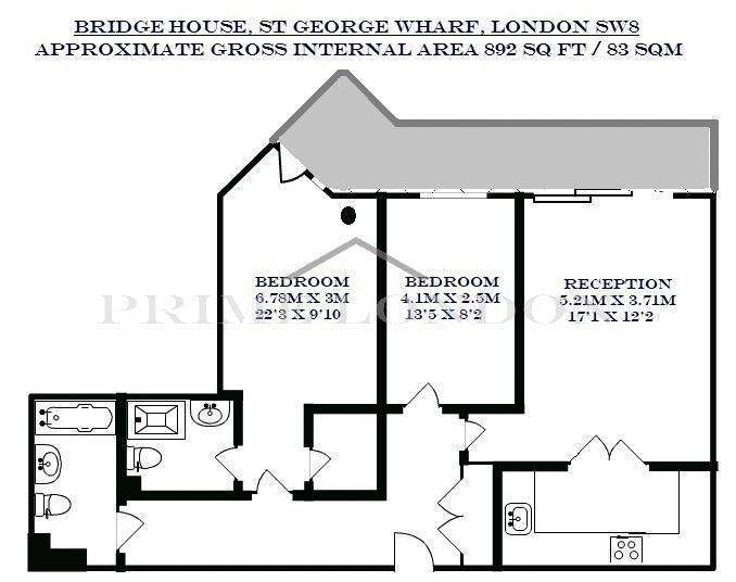 2 bedroom flat to rent - floorplan