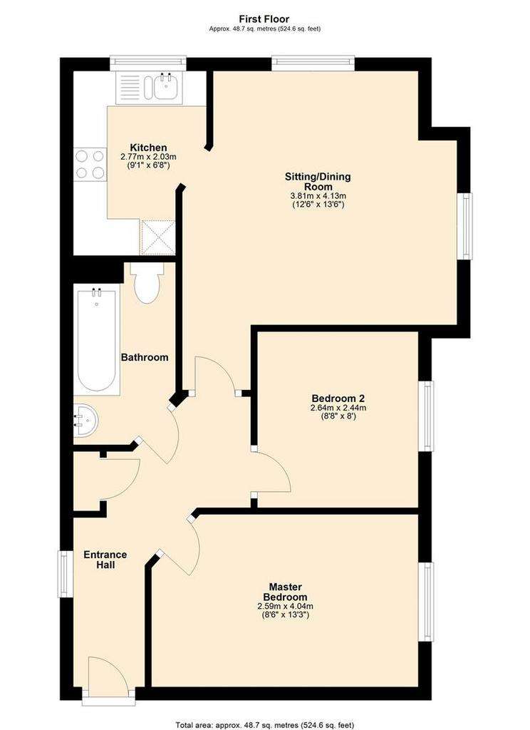 2 bedroom flat for sale - floorplan