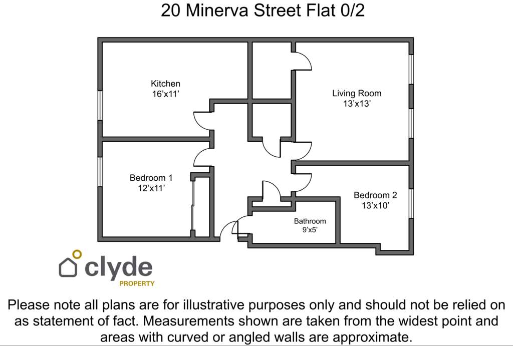 2 bedroom flat to rent - floorplan