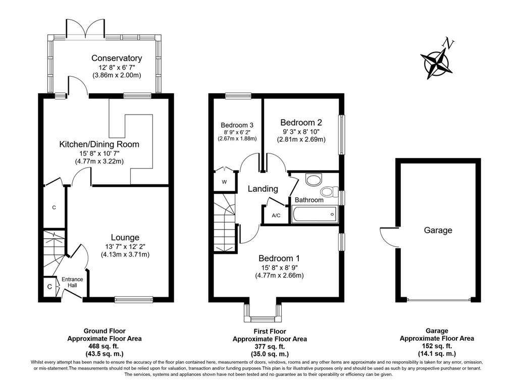 3 bedroom end of terrace house for sale - floorplan