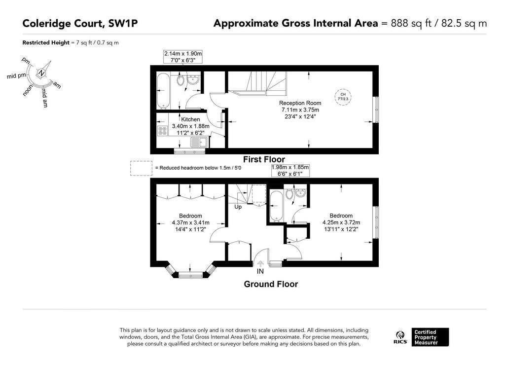 2 bedroom flat to rent - floorplan