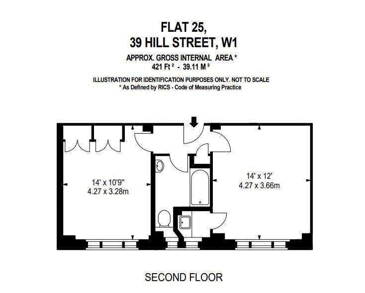 1 bedroom flat to rent - floorplan